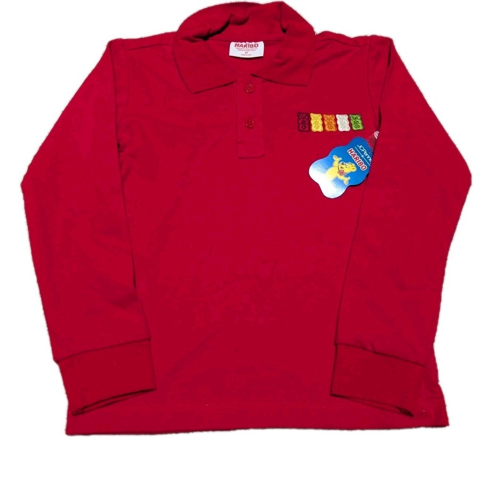 Haribo Kids Medium Long Sleeve Red Polo  Shirt‎ New With Tags 34.00 Retail